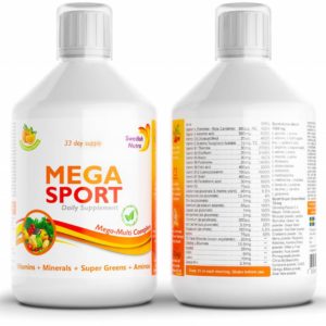 Amino acids and BCAA mega sport vitamin drink
